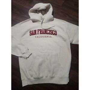 San Francisco Nike Hoodie Men L cream Pullover Fleece Performance